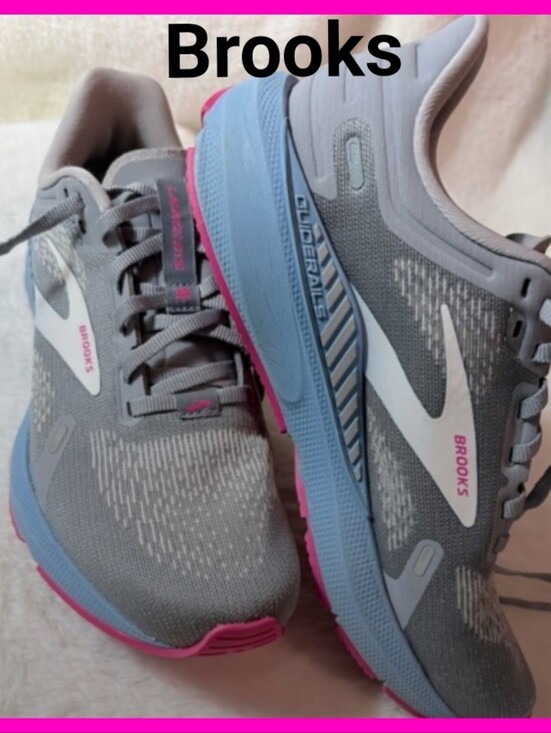 Brooks Shoes - Brooks Women's Launch GTS 9 Running Shoe Gray Pink Blue Mesh